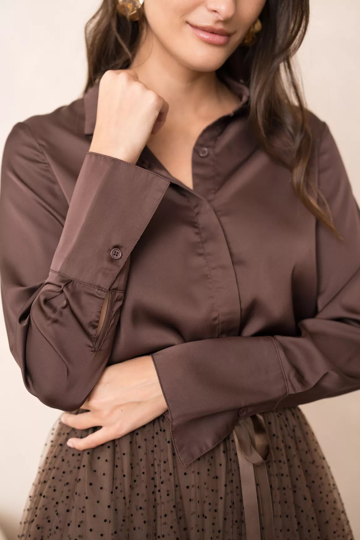 Satin Lapel Shirt