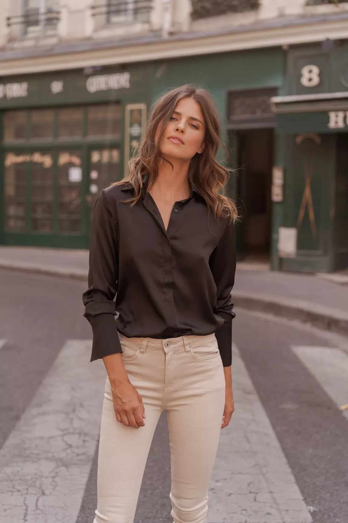 Satin Lapel Shirt